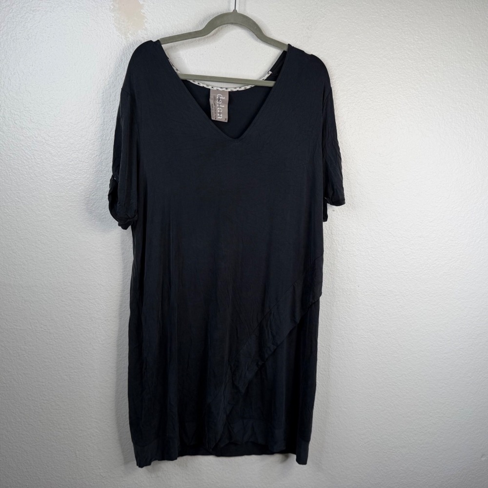 Dolan Anthropologie Women's Gray Cupro Short Sleeve Swing Dress Size XL